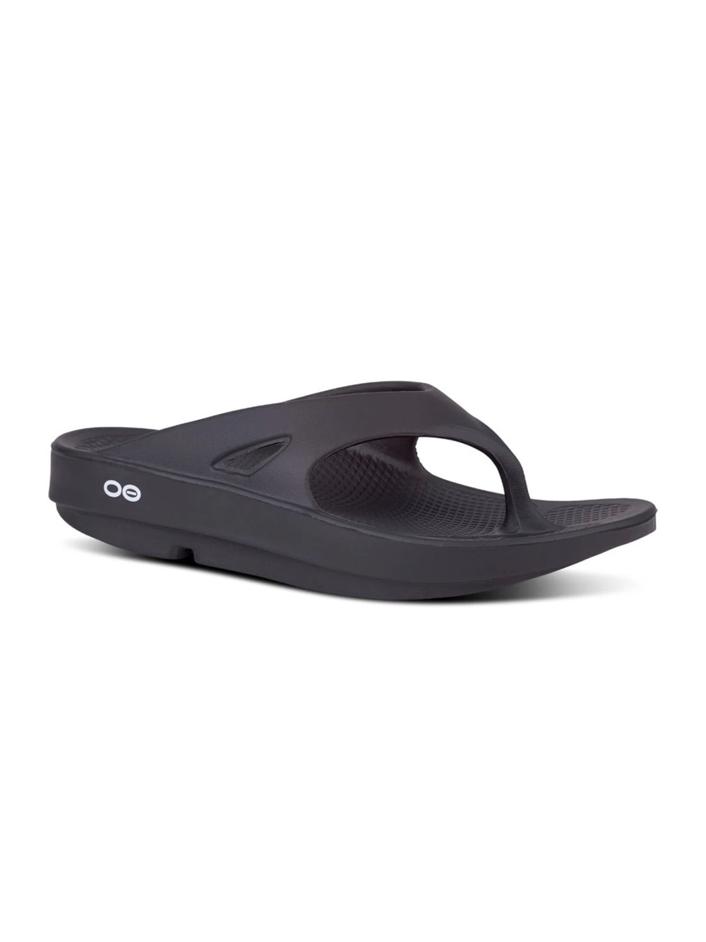 OOFOS OOahh Recovery Thong Sandal in Black unisex men’s 8 size women 10